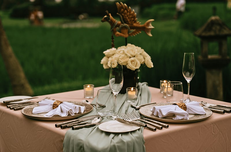 Intimate candlelit private dining
