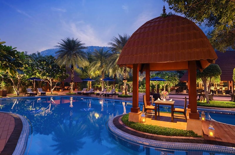 Gazebo candlelight dining by poolside