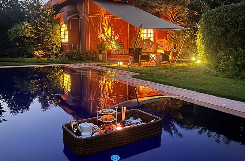Private pool sunset indulgence