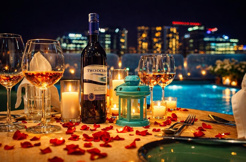Moonlit courtyard private dining experience