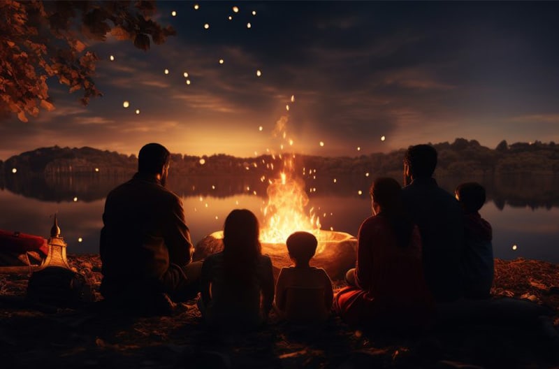Lively bonfire and storytelling sessions