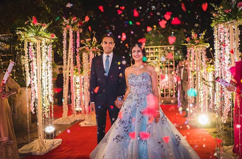 Grand couple entry with themed flair
