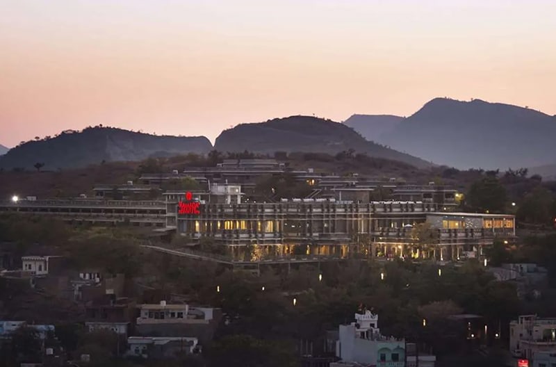 Sunset terrace dining with city views