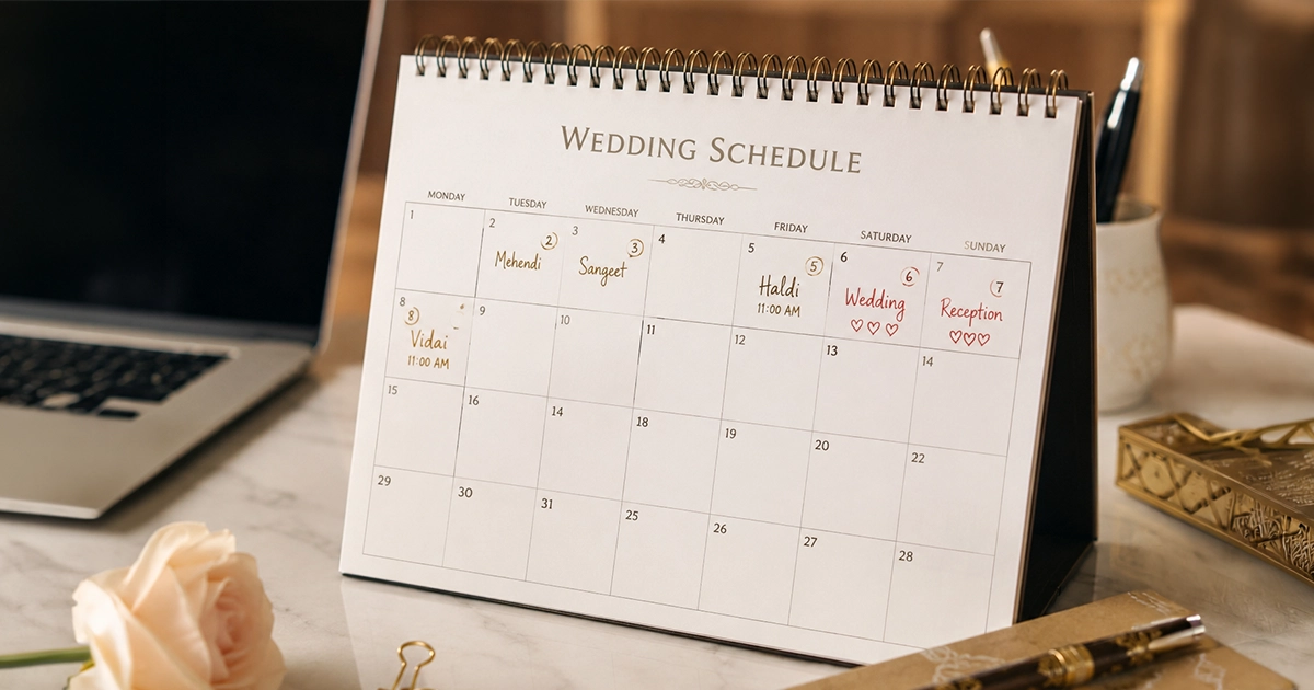 Wedding venue booking timeline reference