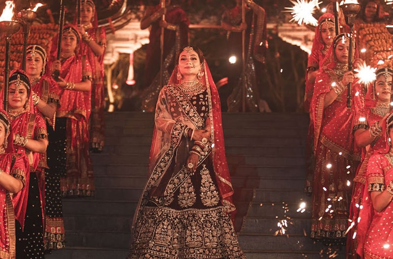 Royal baradari entry for the couple