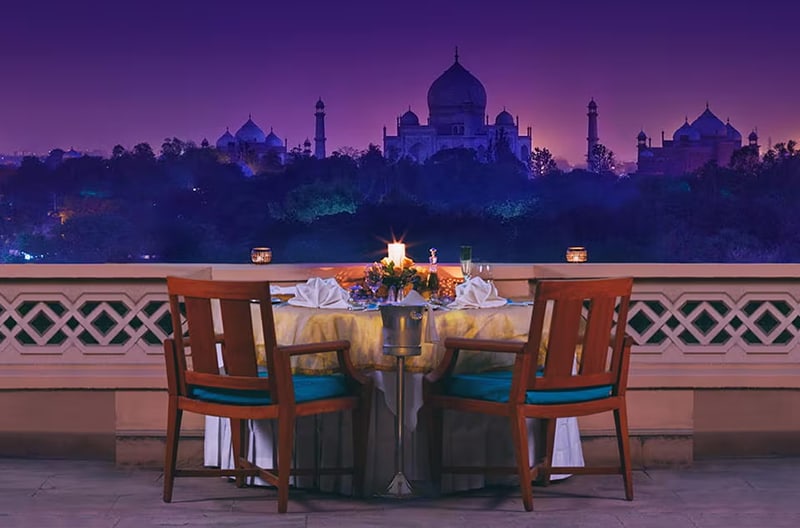 Romantic private balcony dining