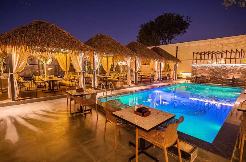 Skyline poolside lounge evenings